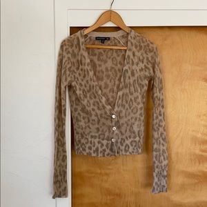 Banana Republic Wool-Blend Leopard Cardigan